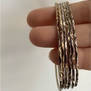 New Vintage diamond cut rustic bangles set (6 pieces)